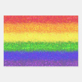 Glitzer-Rainbow-Wrapper Geschenkpapier Set (Vorderseite)