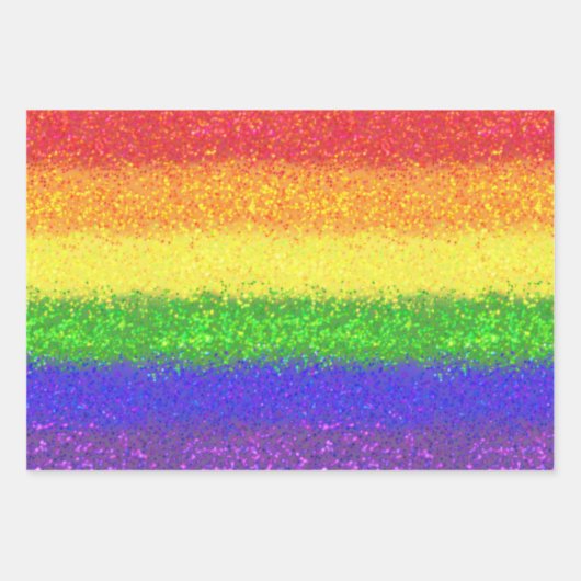 Glitzer-Rainbow-Wrapper Geschenkpapier Set (Vorderseite)
