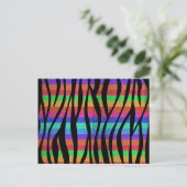 Glitzer Rainbow zebra streifen Postkarte (Stehend Vorderseite)