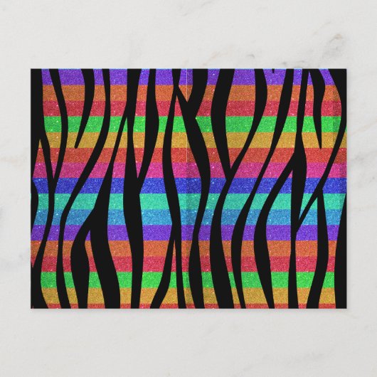 Glitzer Rainbow zebra streifen Postkarte (Vorderseite)