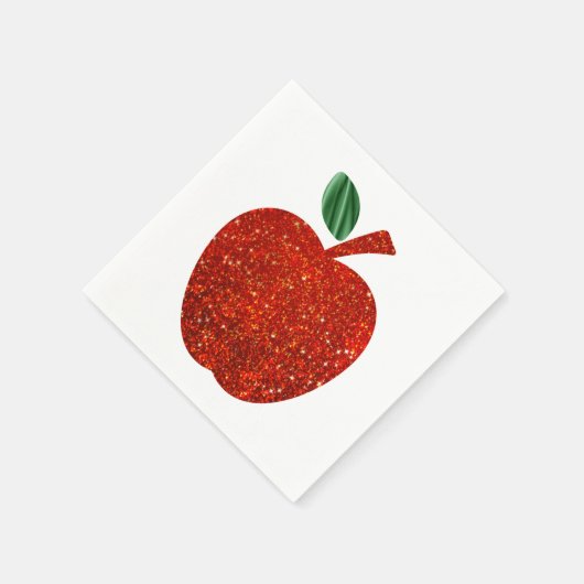 Glitzer Red Apple Napkin Serviette (Ecke)