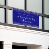 Glitzer Red Blue Independence Day 4. Juli Begrüßun Banner (Äußeres Gebäude)