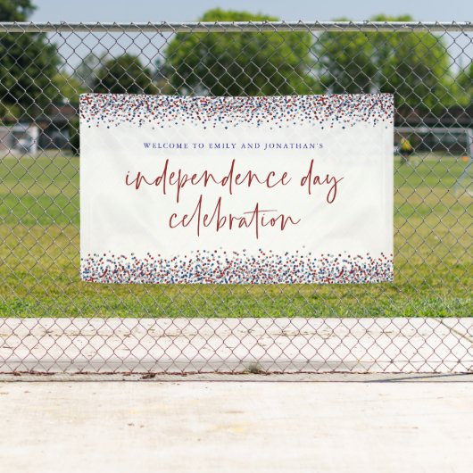 Glitzer Red Blue Willkommenstag Unabhängigkeit 4.  Banner (Insitu)