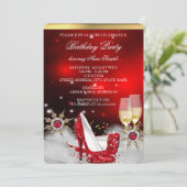 Glitzer Red High Heel Shoes Silver Gold Champagne Einladung (Stehend Vorderseite)