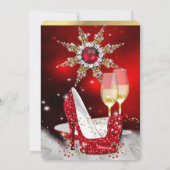 Glitzer Red High Heel Shoes Silver Gold Champagne Einladung (Rückseite)