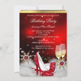 Glitzer Red High Heel Shoes Silver Gold Champagne Einladung