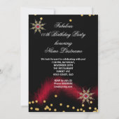 Glitzer Red High Heels Black Birthday Party Einladung (Rückseite)