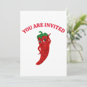 Glitzer Red Hot Pepper Diva Einladung (Stehend Vorderseite)