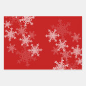 Glitzer Red Indigo Golden Snowflakes Weihnachten Geschenkpapier Set (Vorderseite)