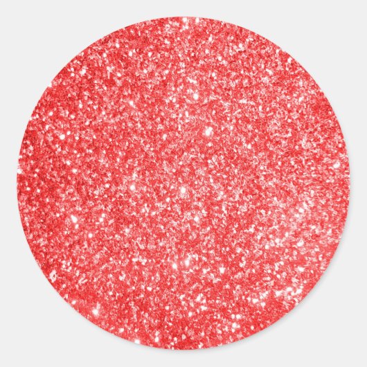 Glitzer Red Runder Aufkleber (Vorderseite)