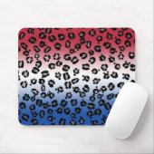 Glitzer Red White Leopard Print Mousepad (Mit Mouse)