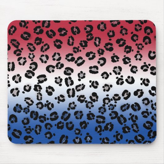 Glitzer Red White Leopard Print Mousepad (Vorne)