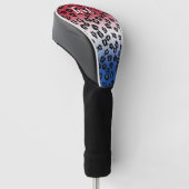 Glitzer Red White Leopard Print Personalisiert Golf Headcover (angewinkelt)