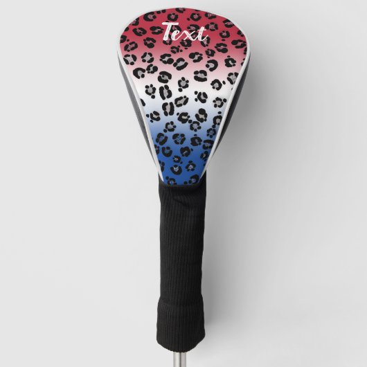 Glitzer Red White Leopard Print Personalisiert Golf Headcover (Vorderseite)