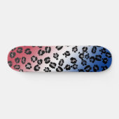 Glitzer Red White und Blue Leopard Print Skateboard (Horizontal)