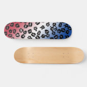 Glitzer Red White und Blue Leopard Print Skateboard (Horizontal)