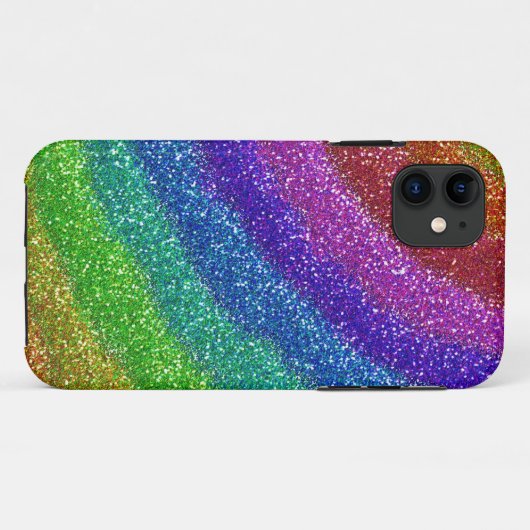 Glitzer-Regenbogen Case-Mate iPhone Hülle (Rückseite (Horizontal))
