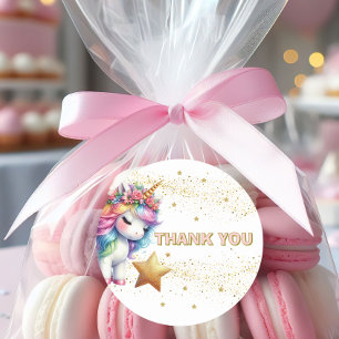 Glitzer Regenbogen Einhorngeburtstag Einladung Runder Aufkleber