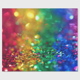 Glitzer Regenbogen Geschenkpapier