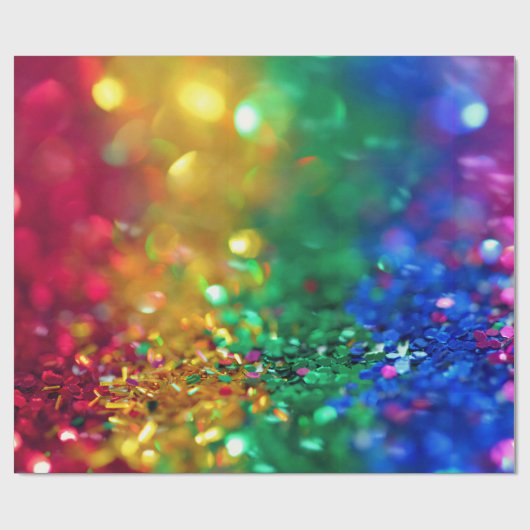 Glitzer Regenbogen Geschenkpapier (Flach)