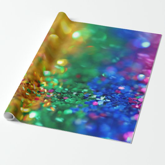 Glitzer Regenbogen Geschenkpapier (Ungerollt)