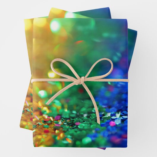 Glitzer Regenbogen Geschenkpapier Set (Beispiel)