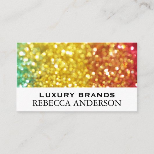 Glitzer-Regenbogen-Hintergrund Visitenkarte (Vorderseite)