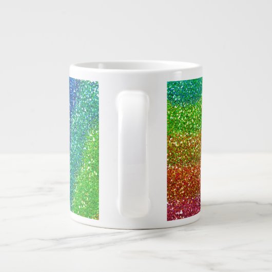Glitzer Regenbogen Jumbo-Tasse (Rückseite)