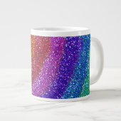 Glitzer Regenbogen Jumbo-Tasse (Vorderseite Rechts)