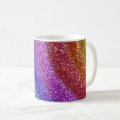 Glitzer-Regenbogen Kaffeetasse (VorderseiteRechts)