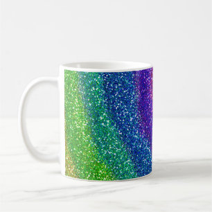 Glitzer-Regenbogen Kaffeetasse