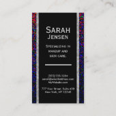 Glitzer-Regenbogen-Party Visitenkarte (Rückseite)