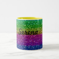 Glitzer-Regenbogen-Tasse