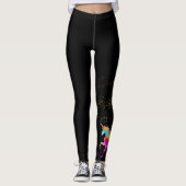 Glitzer-RegenbogenUnicorn der erwachsenen Frau Leggings (Vorderseite)