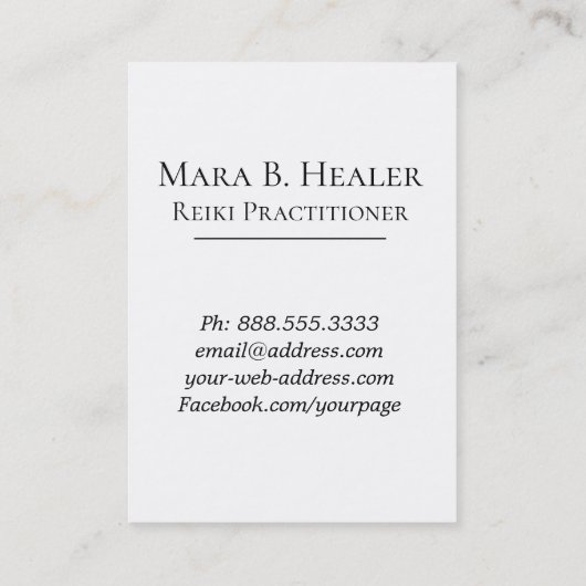 ** Glitzer Reiki Master Practitioner-Symbol Visitenkarte (Rückseite)