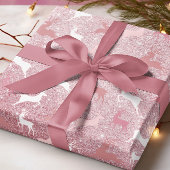 Glitzer Reindeer Weihnachtsmuster Geschenkpapier
