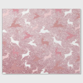 Glitzer Reindeer Weihnachtsmuster Geschenkpapier (Flach)