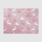 Glitzer Reindeer Weihnachtsmuster Seidenpapier (Vorderseite)