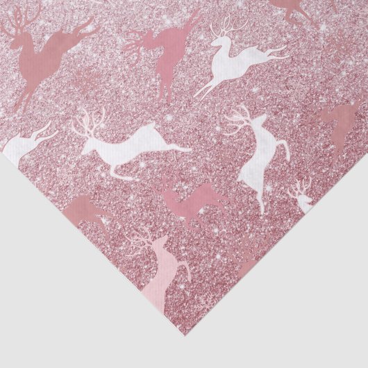 Glitzer Reindeer Weihnachtsmuster Seidenpapier (Ausschnitt)