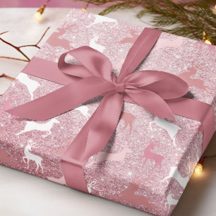 Glitzer-Rentier-Weihnachtsmuster Geschenkpapier