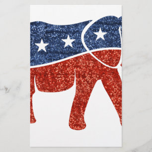 Glitzer-republikanischer Elefant Briefpapier
