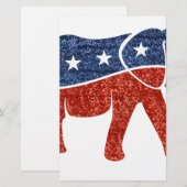 Glitzer-republikanischer Elefant Briefpapier (Vorne/Hinten)