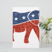 Glitzer-republikanischer Elefant Briefpapier (Stehend Vorderseite)