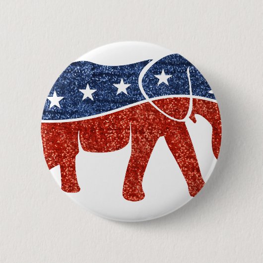 Glitzer-republikanischer Elefant Button (Vorderseite)