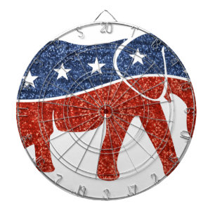 Glitzer-republikanischer Elefant Dartscheibe