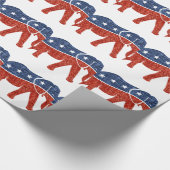 Glitzer-republikanischer Elefant Geschenkpapier (Ecke)