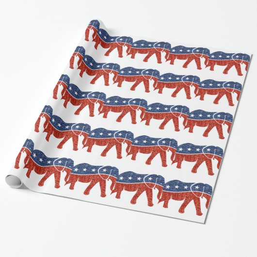 Glitzer-republikanischer Elefant Geschenkpapier (Ungerollt)