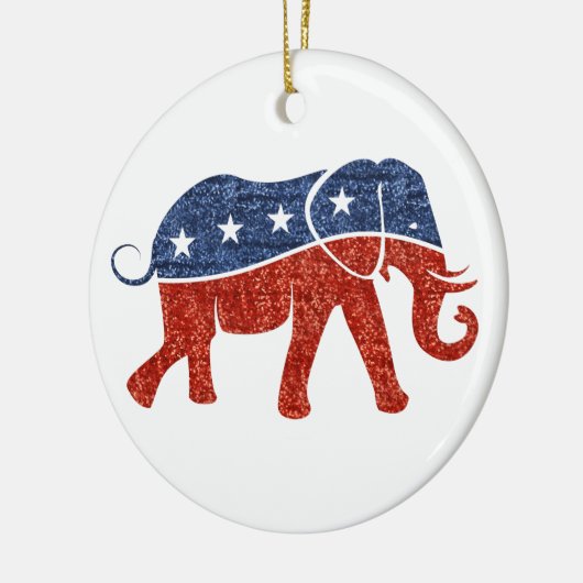 Glitzer-republikanischer Elefant Keramikornament (Links)
