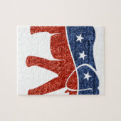 Glitzer-republikanischer Elefant Puzzle (Horizontal)