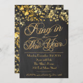 Glitzer-Ring in der Silvester-Einladung Einladung (Vorne/Hinten)